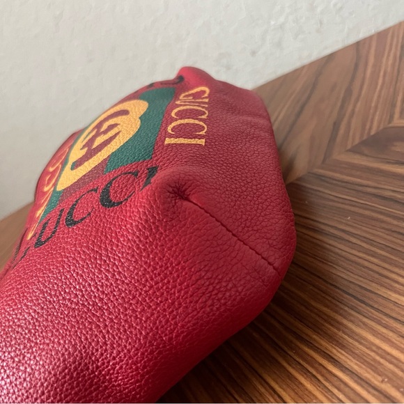 Gucci Grained Calfskin Logo Belt Bag Red Large - Picture 7 of 16